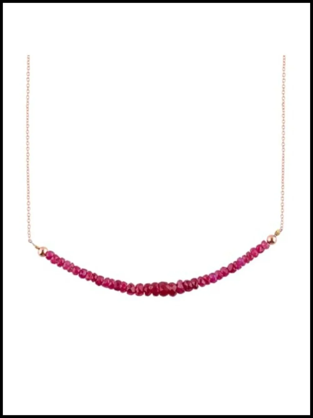 Natural Ruby Necklace 14K Rose Gold Plated 925 Sterling Silver Handmade